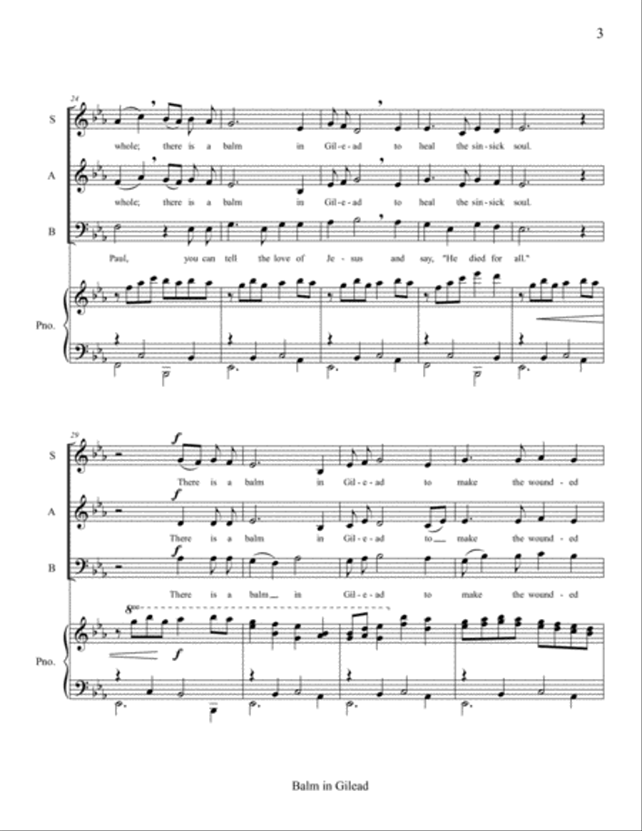 Balm in Gilead (SAB) 3-Part scores gallery preview page 3
