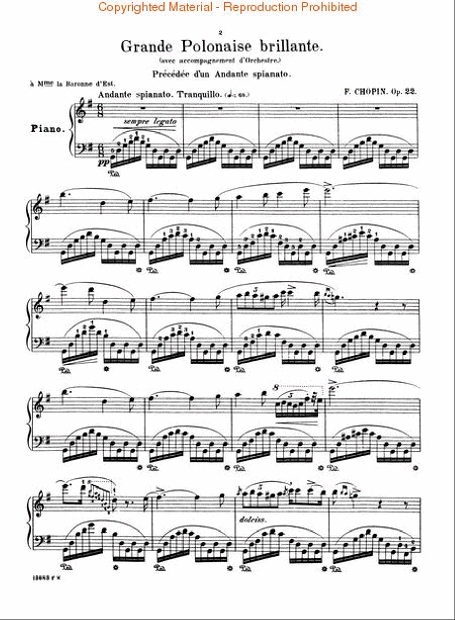 Grand Polonaise Brillante, Op. 22 in Eb Major Piano Solo scores gallery preview page 2