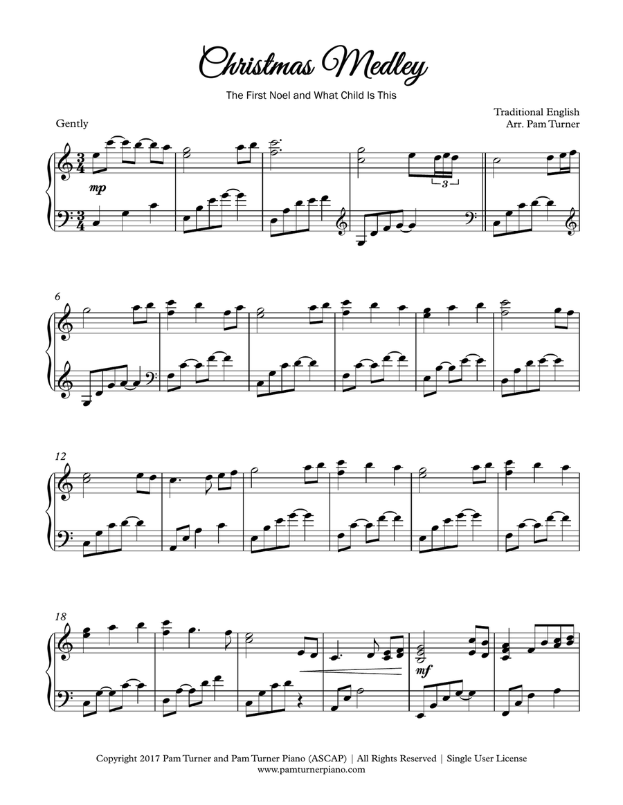 Christmas Medley Piano Solo scores gallery preview page 3