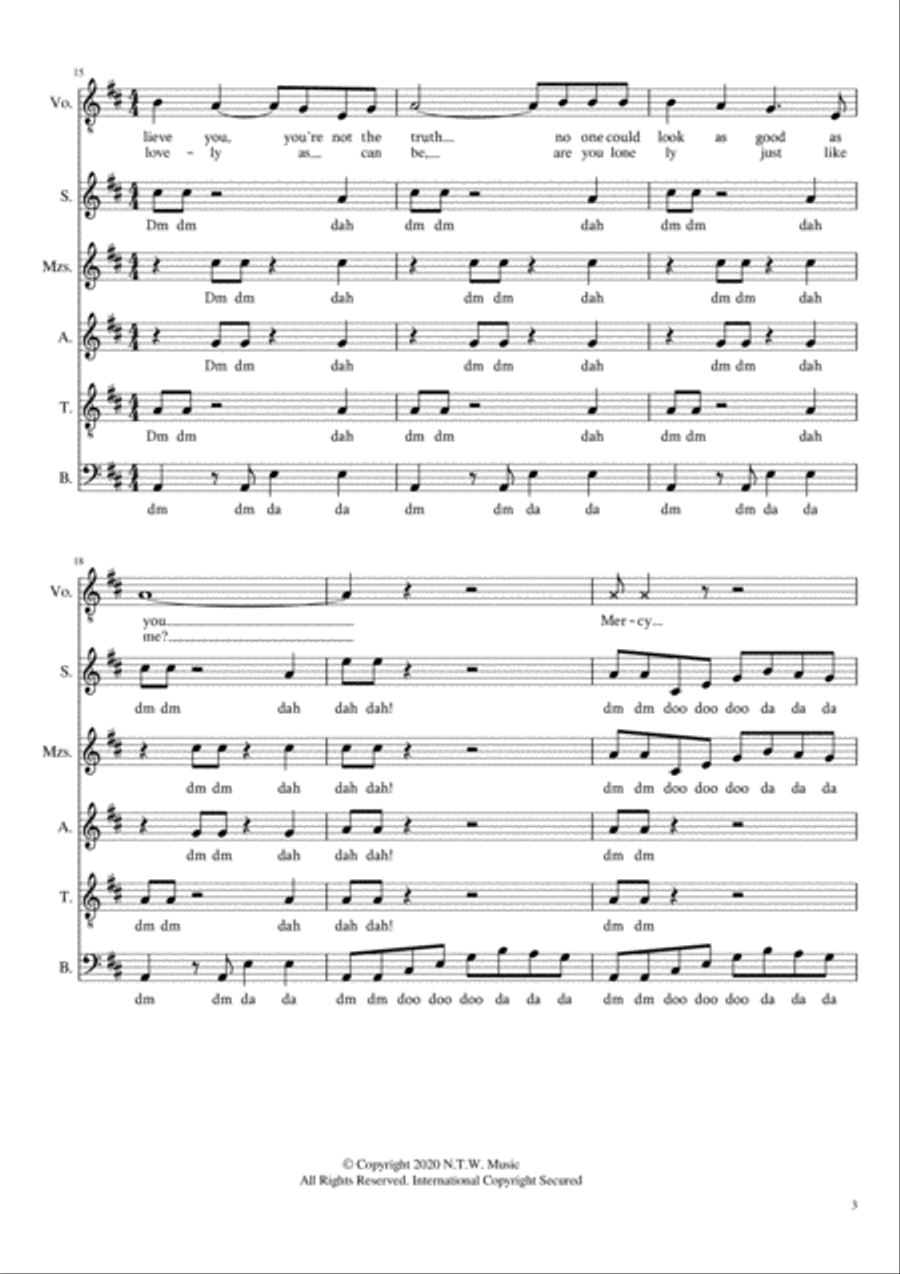 Oh, Pretty Woman 4-Part scores gallery preview page 4