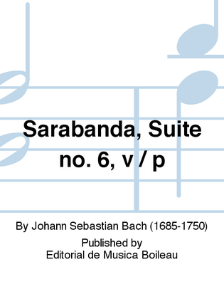 Book cover for Sarabanda, Suite no. 6, v / p