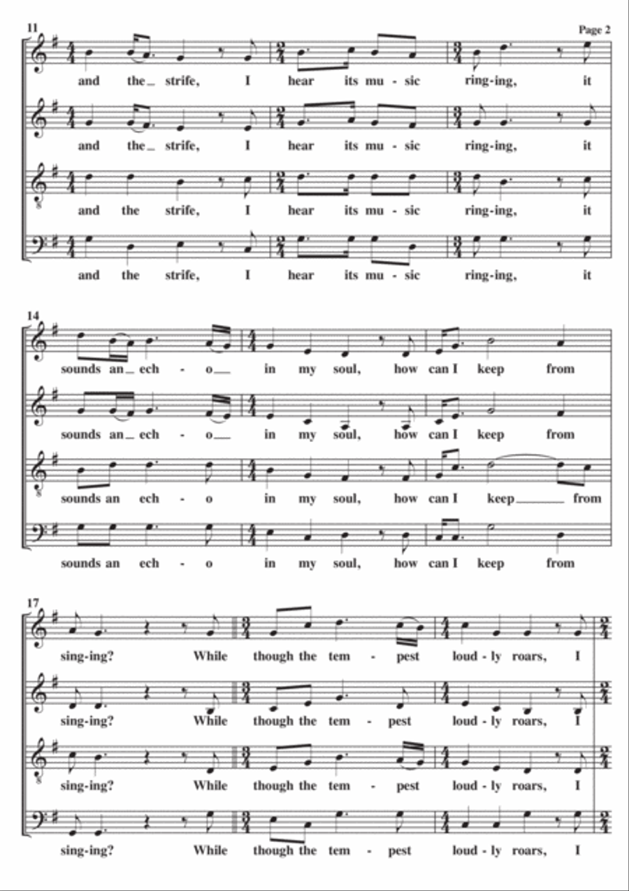 How Can I Keep From Singing A Cappella SATB V1 4-Part scores gallery preview page 2