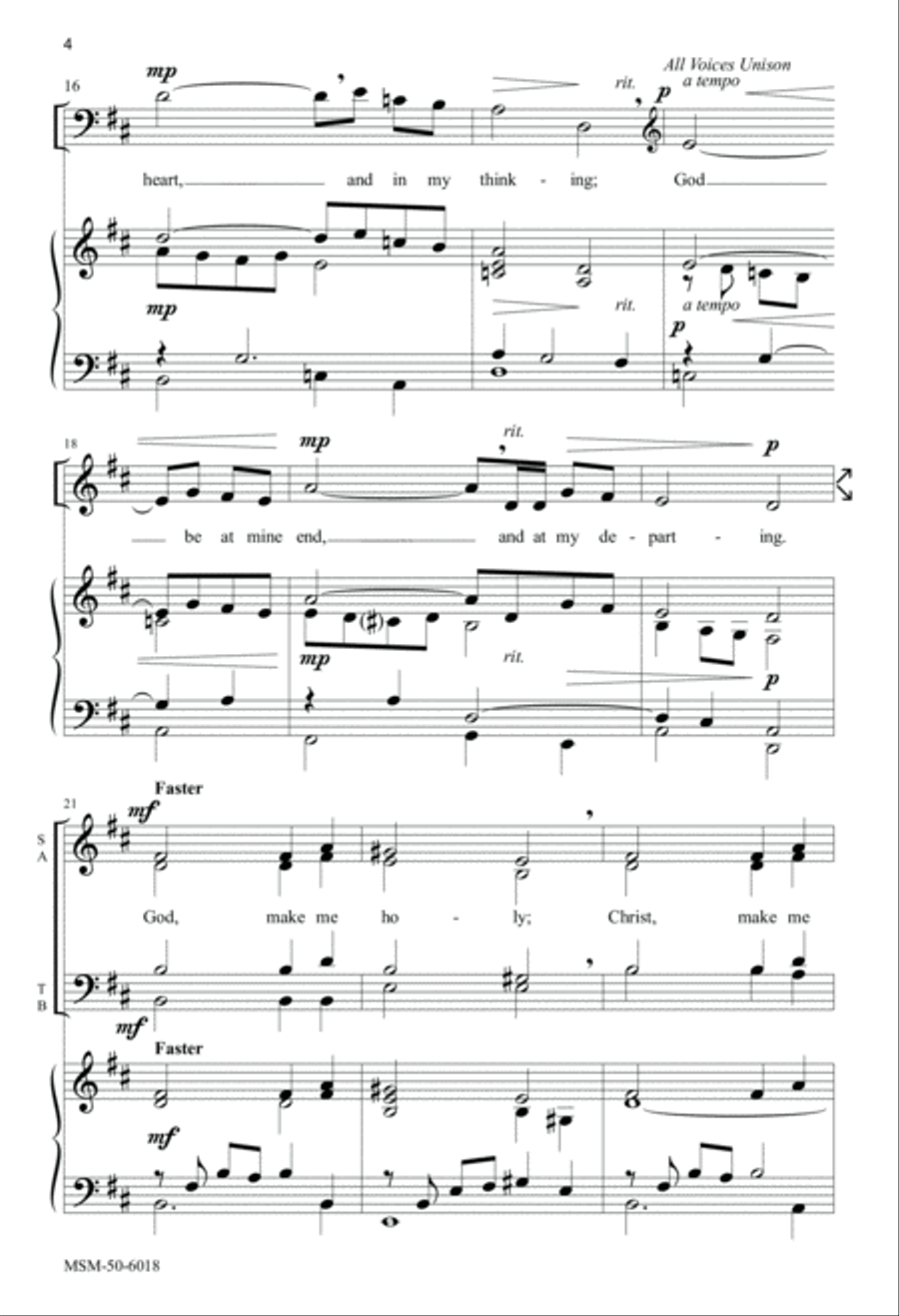 God Be in My Head 4-Part scores gallery preview page 4