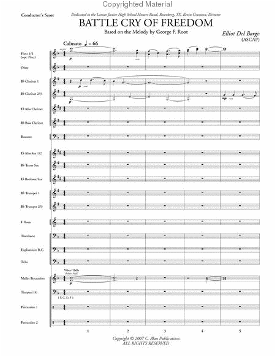 Battle Cry of Freedom Concert Band scores gallery preview page 2