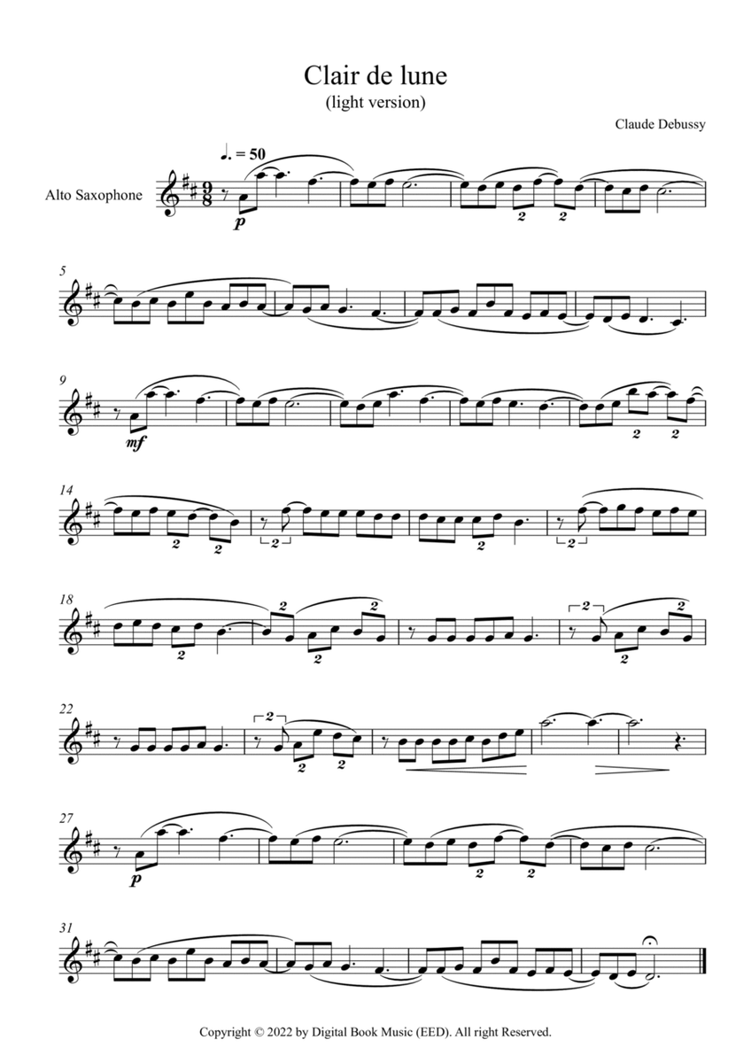 Clair de lune - Claude Debussy (Alto Sax)
