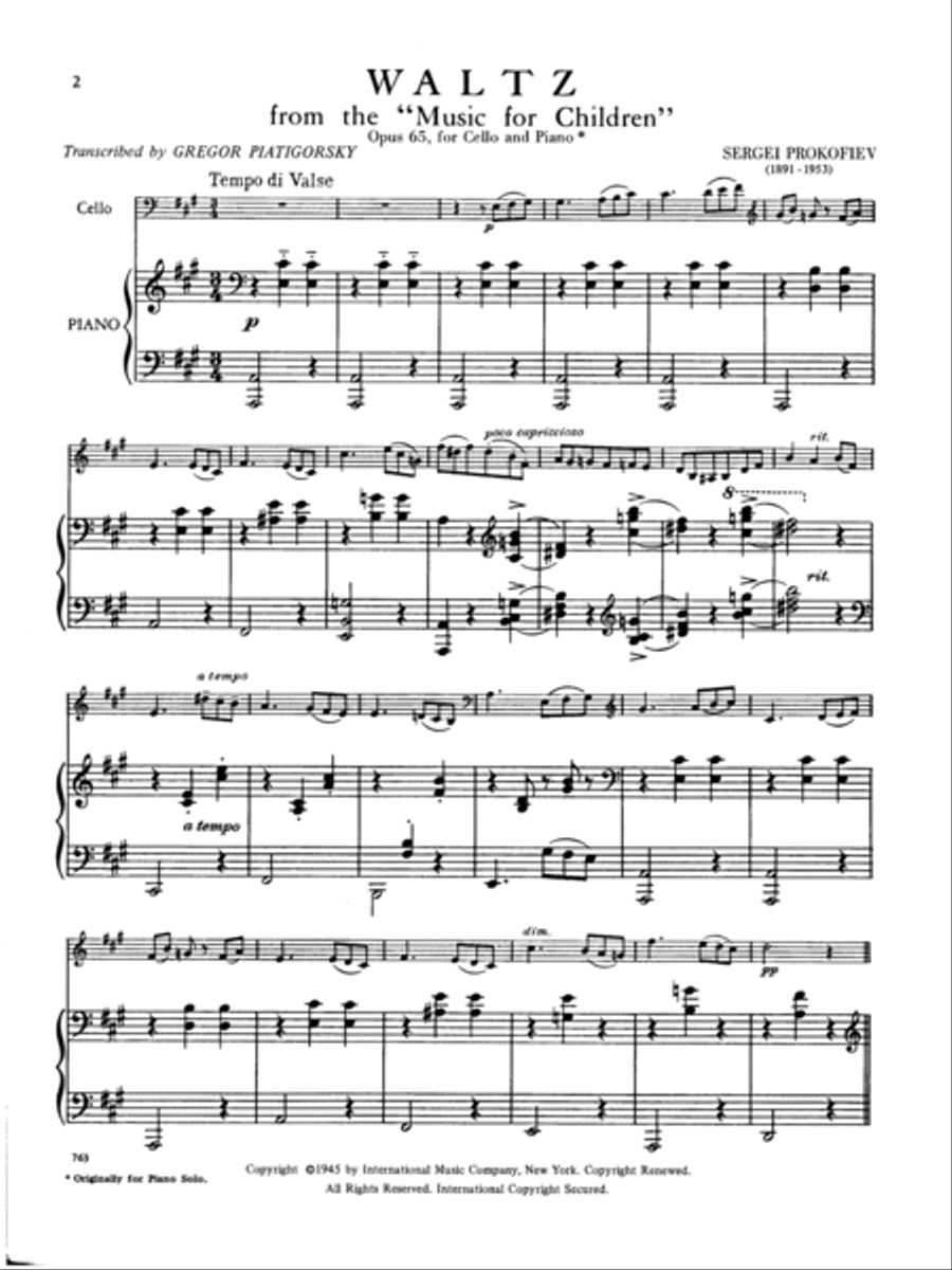 Waltz, Opus 65 Waltz, Opus 65 Piano Accompaniment scores gallery preview page 2