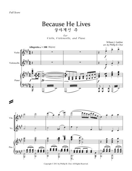 Because He Lives for Piano Trio image number null