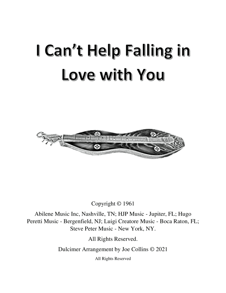 Can't Help Falling In Love Dulcimer scores gallery preview page 1