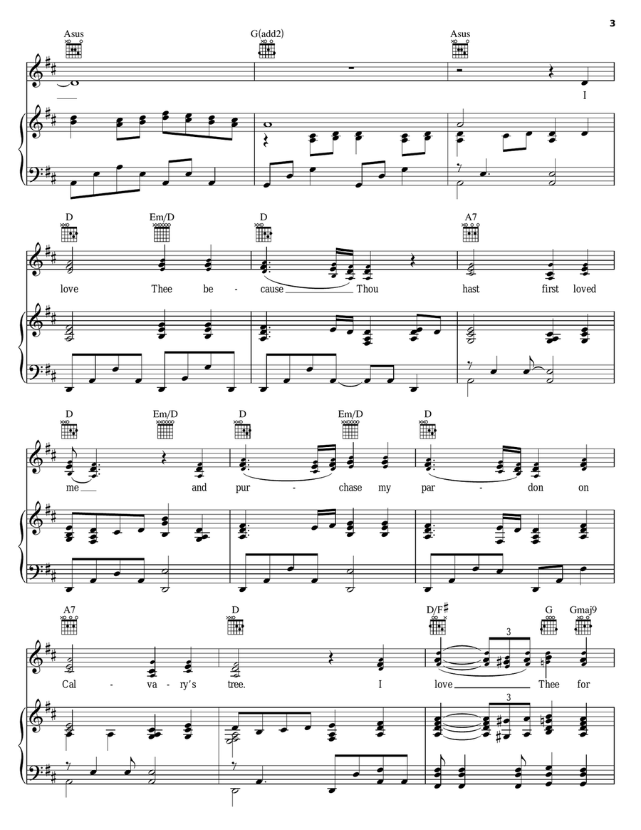My Jesus, I Love Thee Piano, Vocal, Guitar scores gallery preview page 3