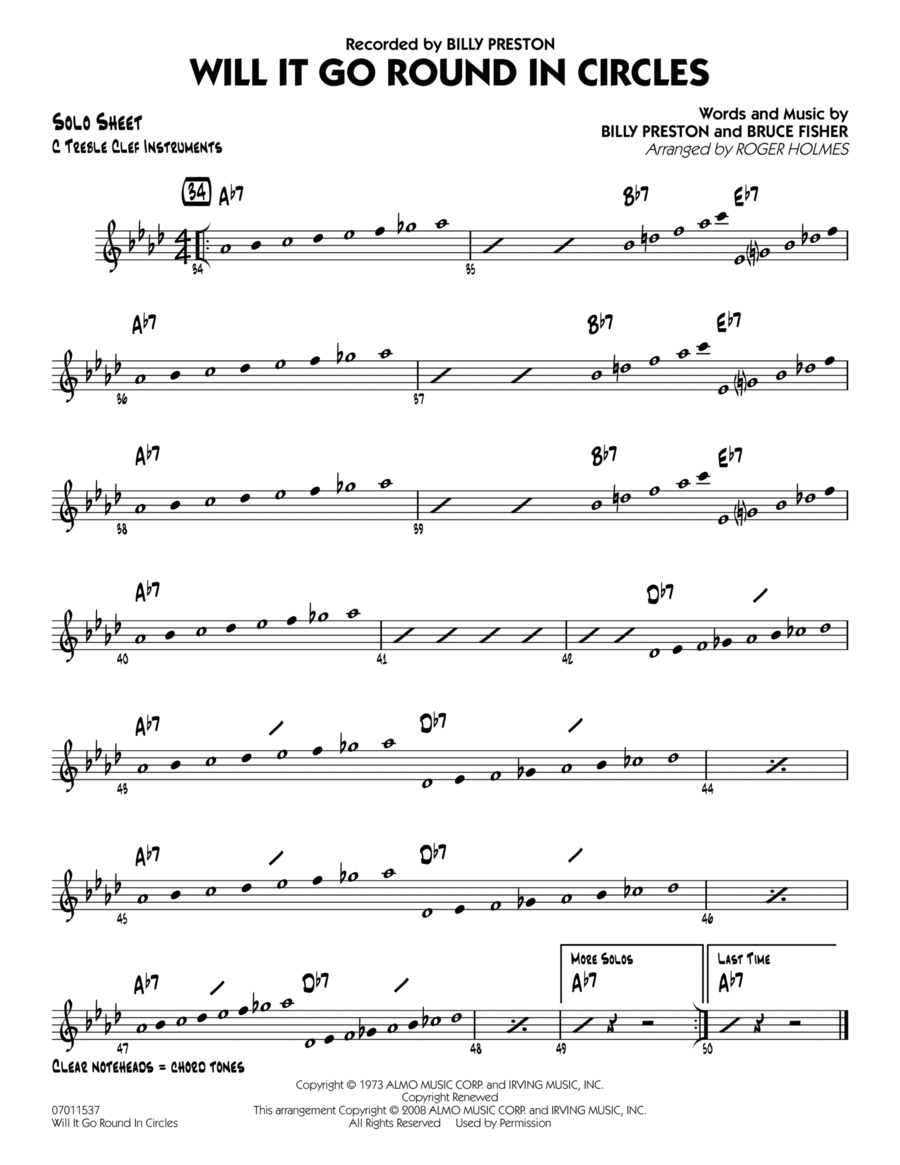 Will It Go Round in Circles? - C Solo Sheet