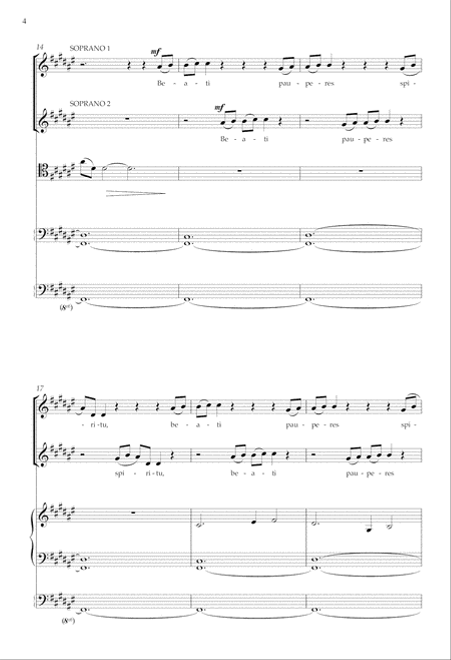 Beatitude I: Beati pauperes (Blessed are the poor) SSA scores gallery preview page 3