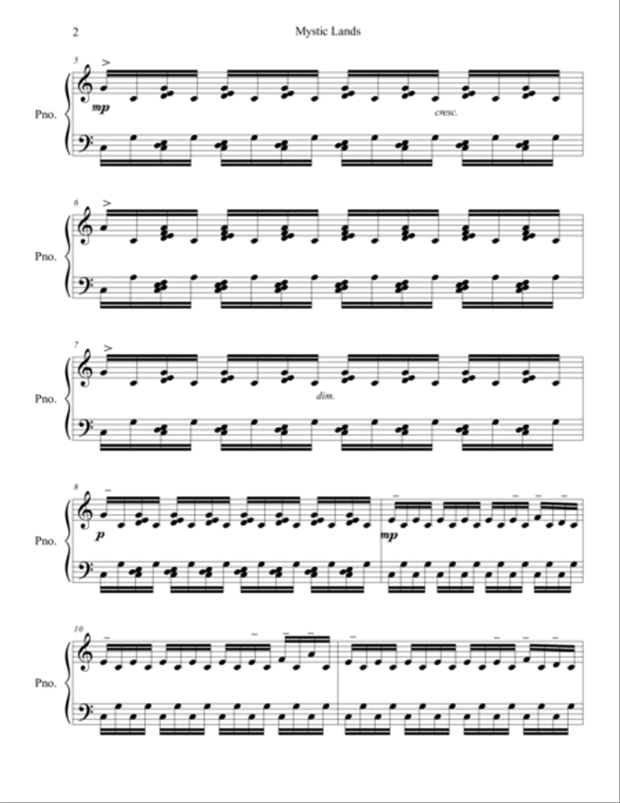 Mystic Lands Piano Solo scores gallery preview page 2