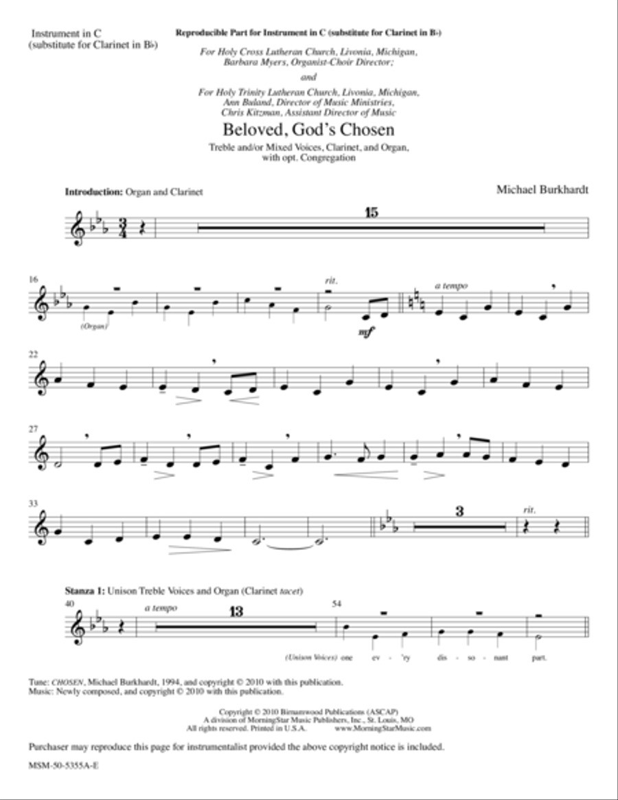 Beloved, God's Chosen Beloved, God's Chosen Choir scores gallery preview page 1