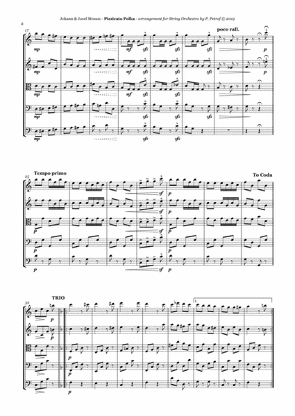 J. Straus - PIZZICATO POLKA - string orchestra - score and parts image number null