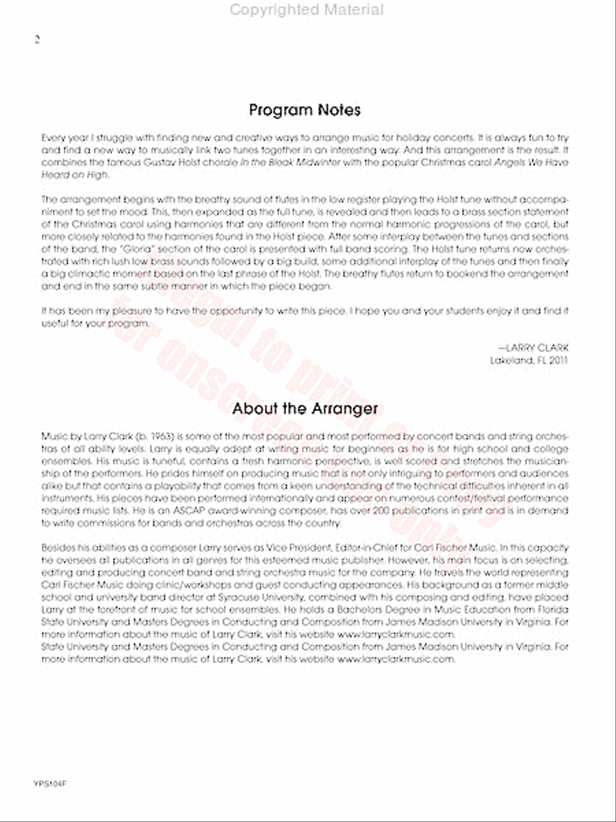Angels in the Bleak Midwinter Concert Band scores gallery preview page 3
