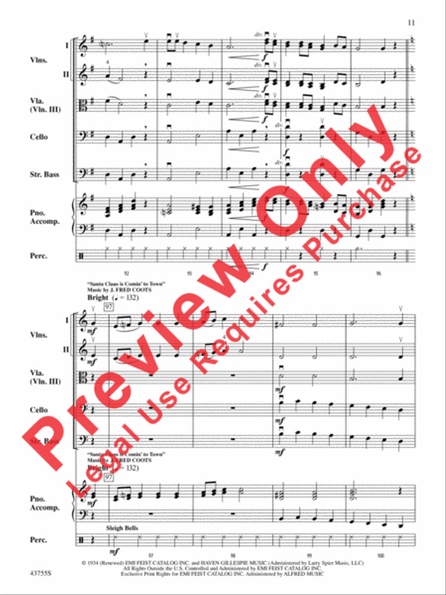 Holiday Short Cuts 1 String Orchestra scores gallery preview page 12