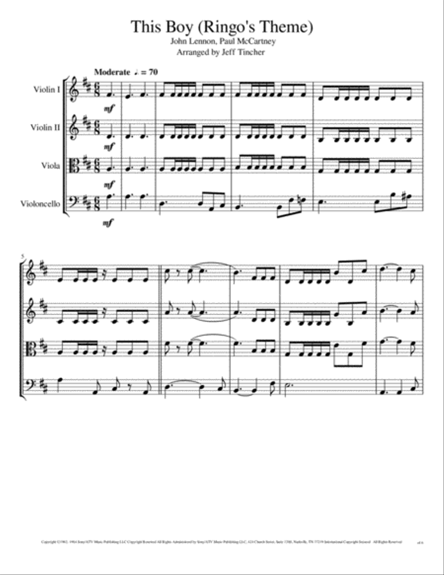 This Boy (ringo's Theme) String Quartet scores gallery preview page 2