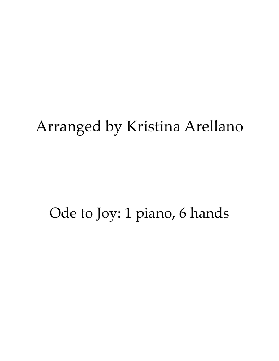 Ode to Joy Piano Trio (1 piano, 6 hands)