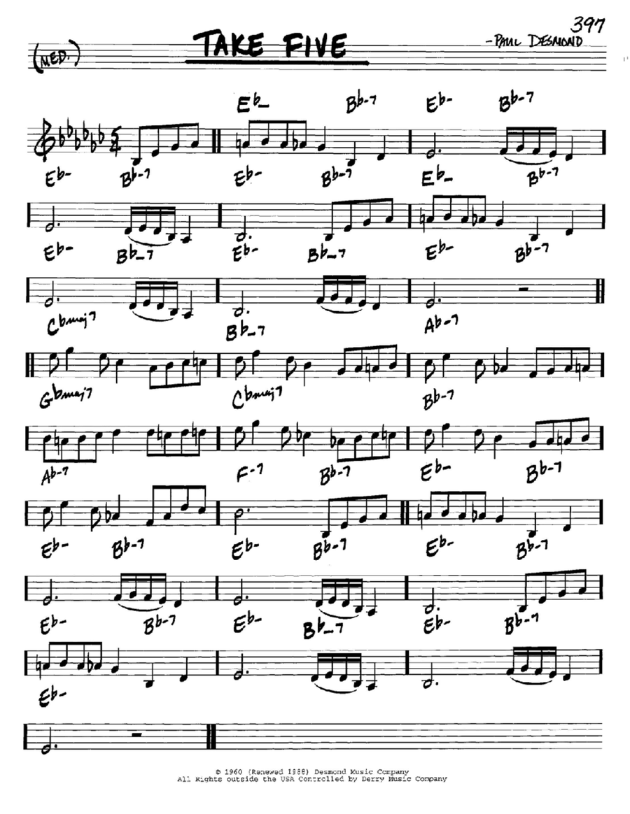 Take Five Piano scores gallery preview page 1
