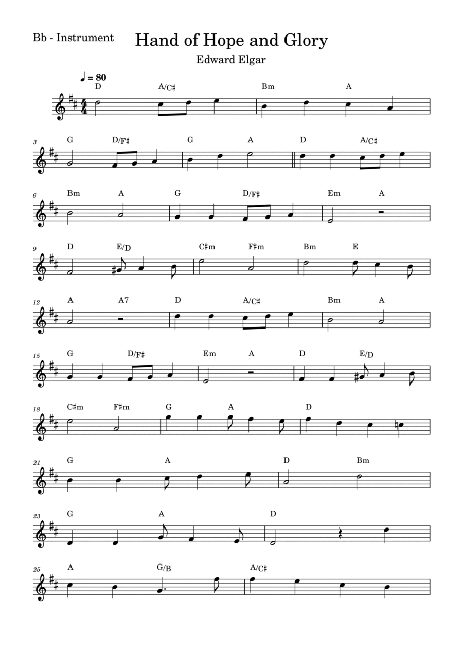 Hand of Hope and Glory Soprano Saxophone scores gallery preview page 1
