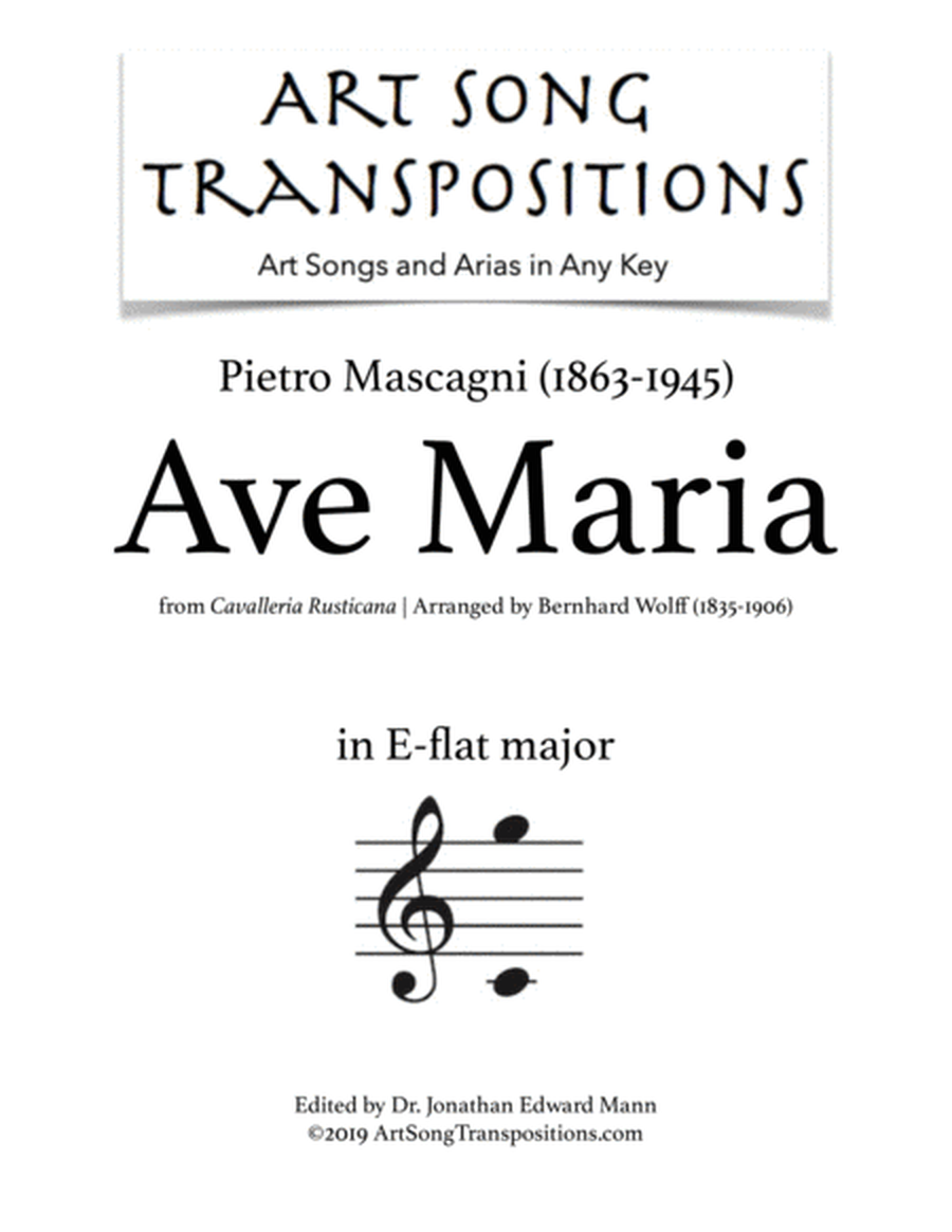 Mascagni: Ave Maria (transposed to E-flat major)
