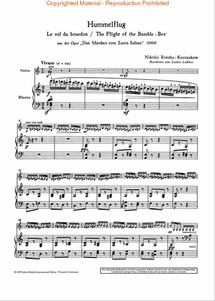 Flight of the Bumblebee Violin Solo scores gallery preview page 3