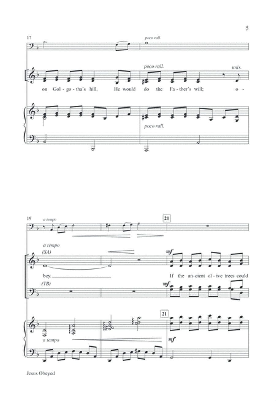 Jesus Obeyed Jesus Obeyed 4-Part scores gallery preview page 4