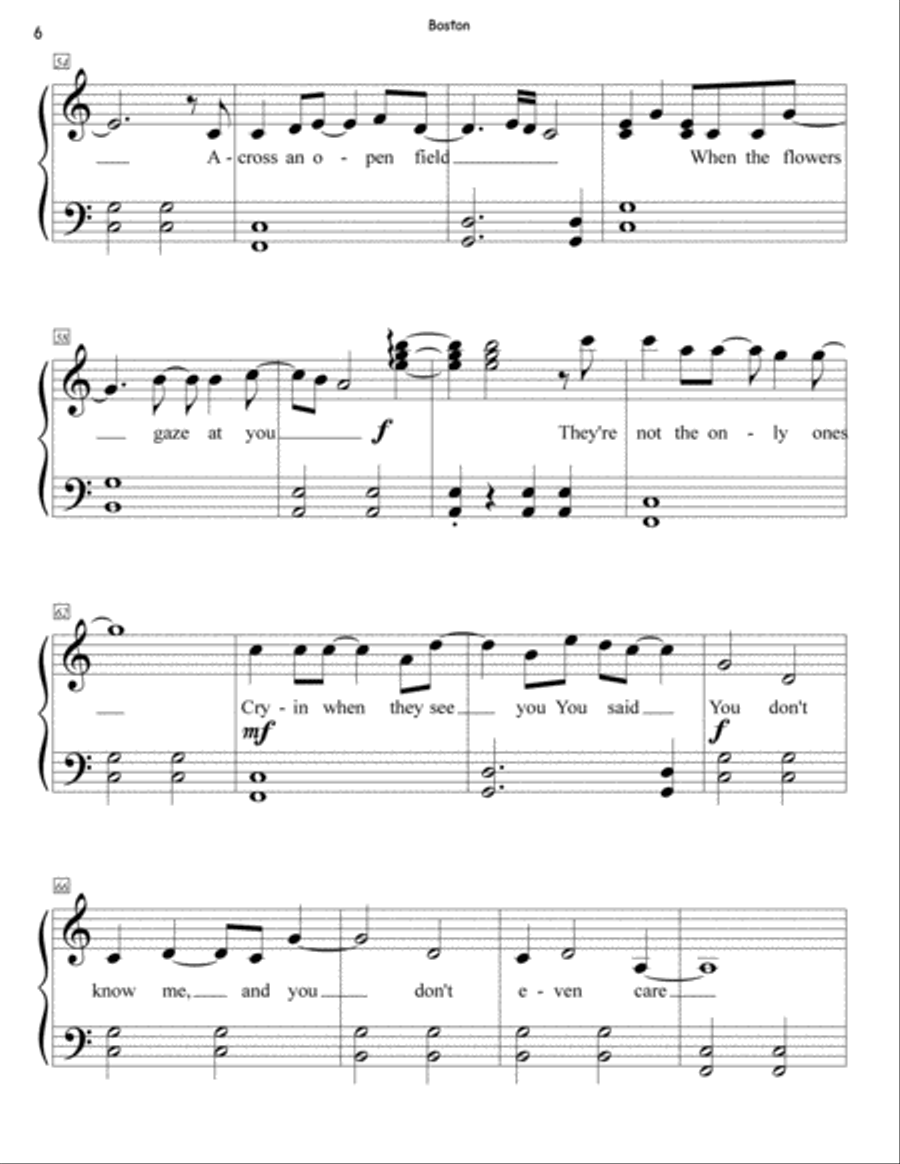 Boston Easy Piano scores gallery preview page 6