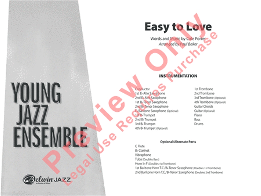 Easy to Love Jazz Ensemble scores gallery preview page 2