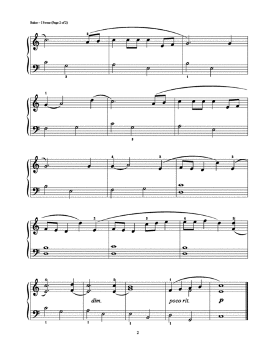I Swear Easy Piano scores gallery preview page 2