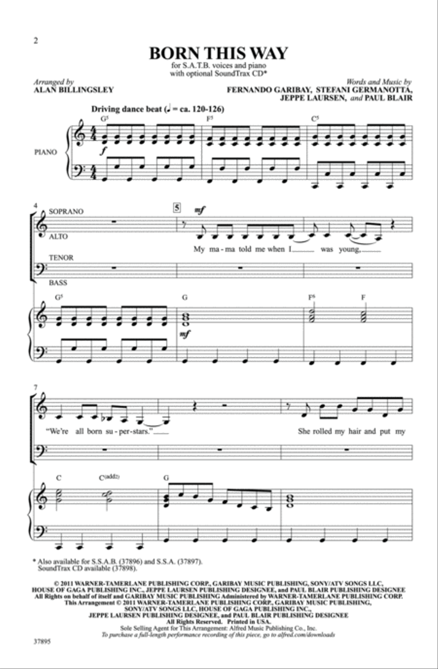 Born This Way - SoundTrax CD (CD only) Choir scores gallery preview page 2