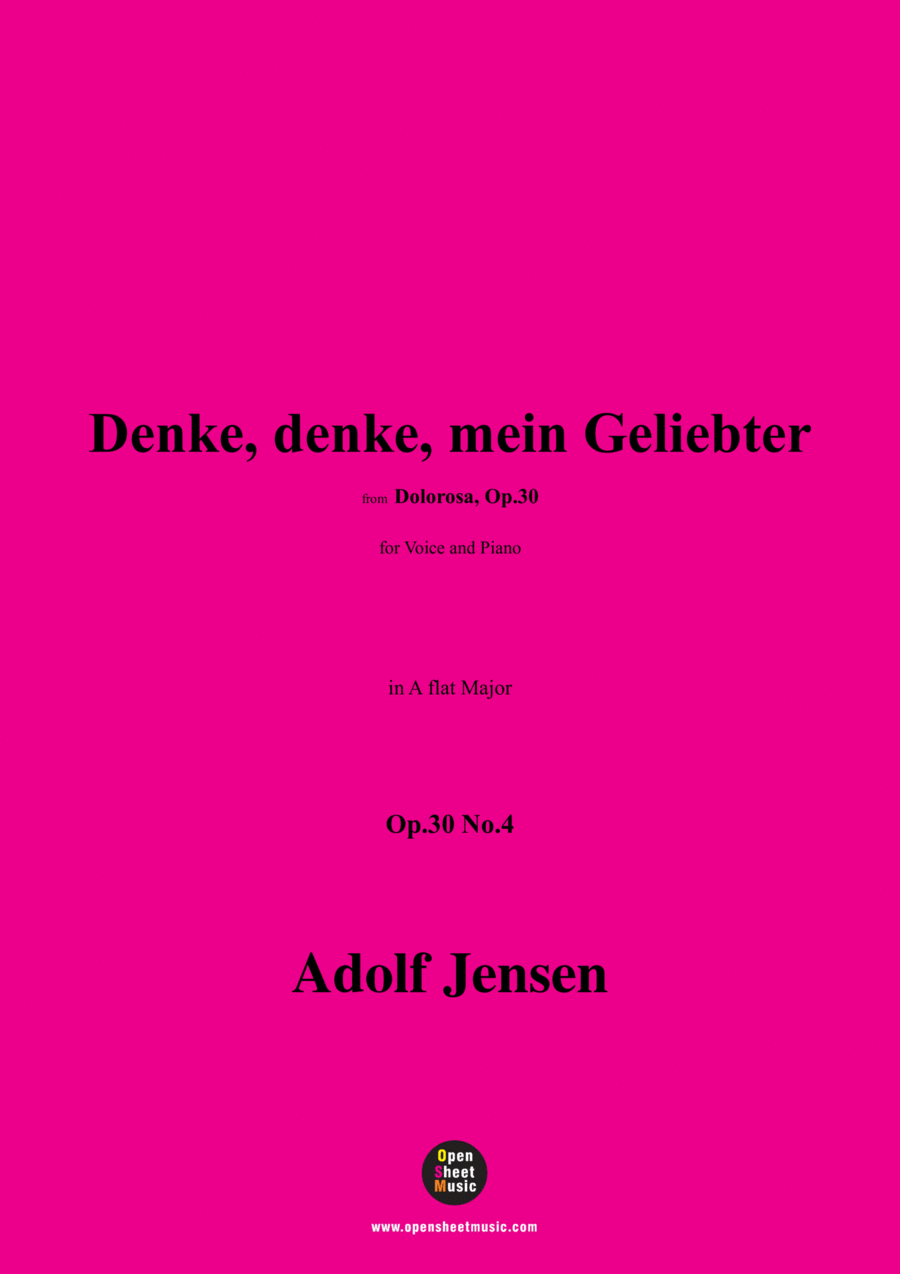 A. Jensen-Denke,denke,mein Geliebter,Op.30 No.4,in A flat Major Voice scores gallery preview page 1