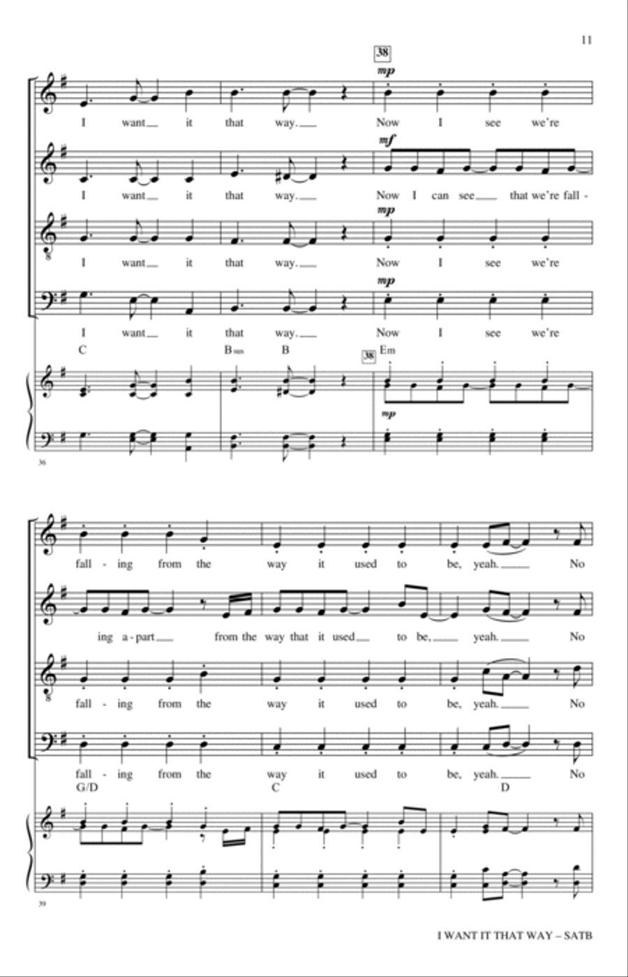 I Want It That Way (arr. Nathan Howe) 4-Part scores gallery preview page 9