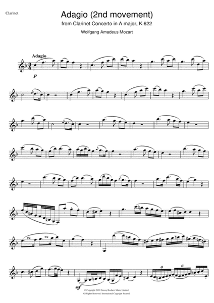 Slow Movement Theme (from Clarinet Concerto K622)