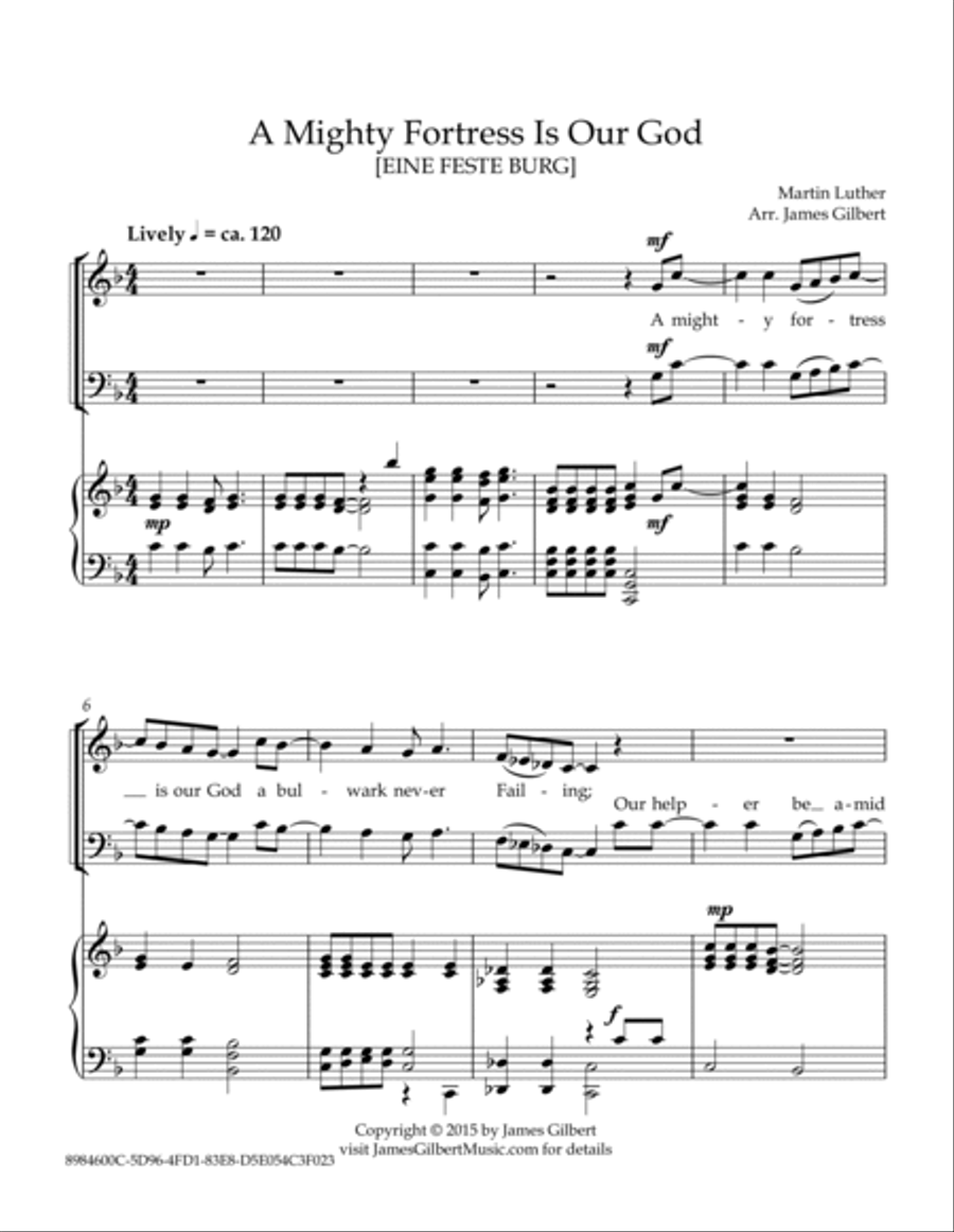A Mighty Fortress is Our God 4-Part scores gallery preview page 4