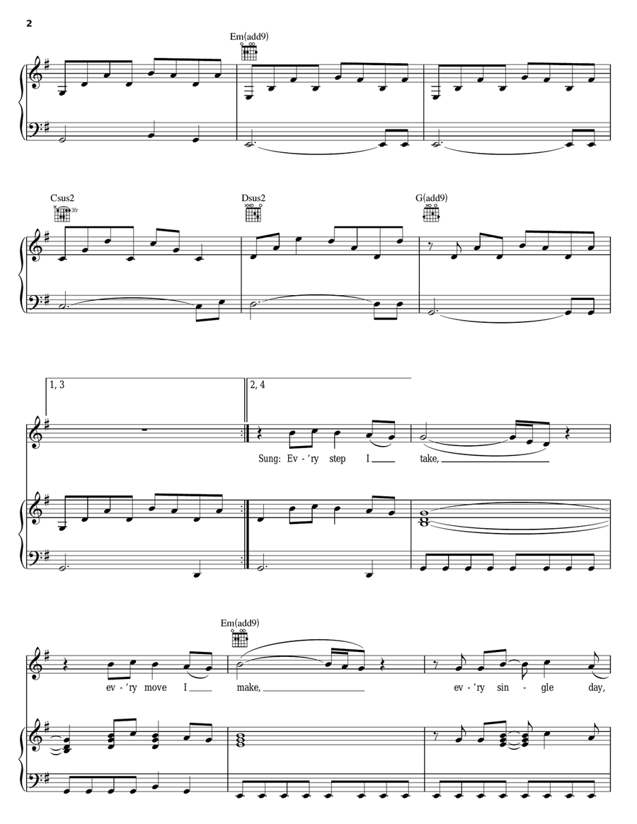 I'll Be Missing You Piano, Vocal, Guitar scores gallery preview page 2