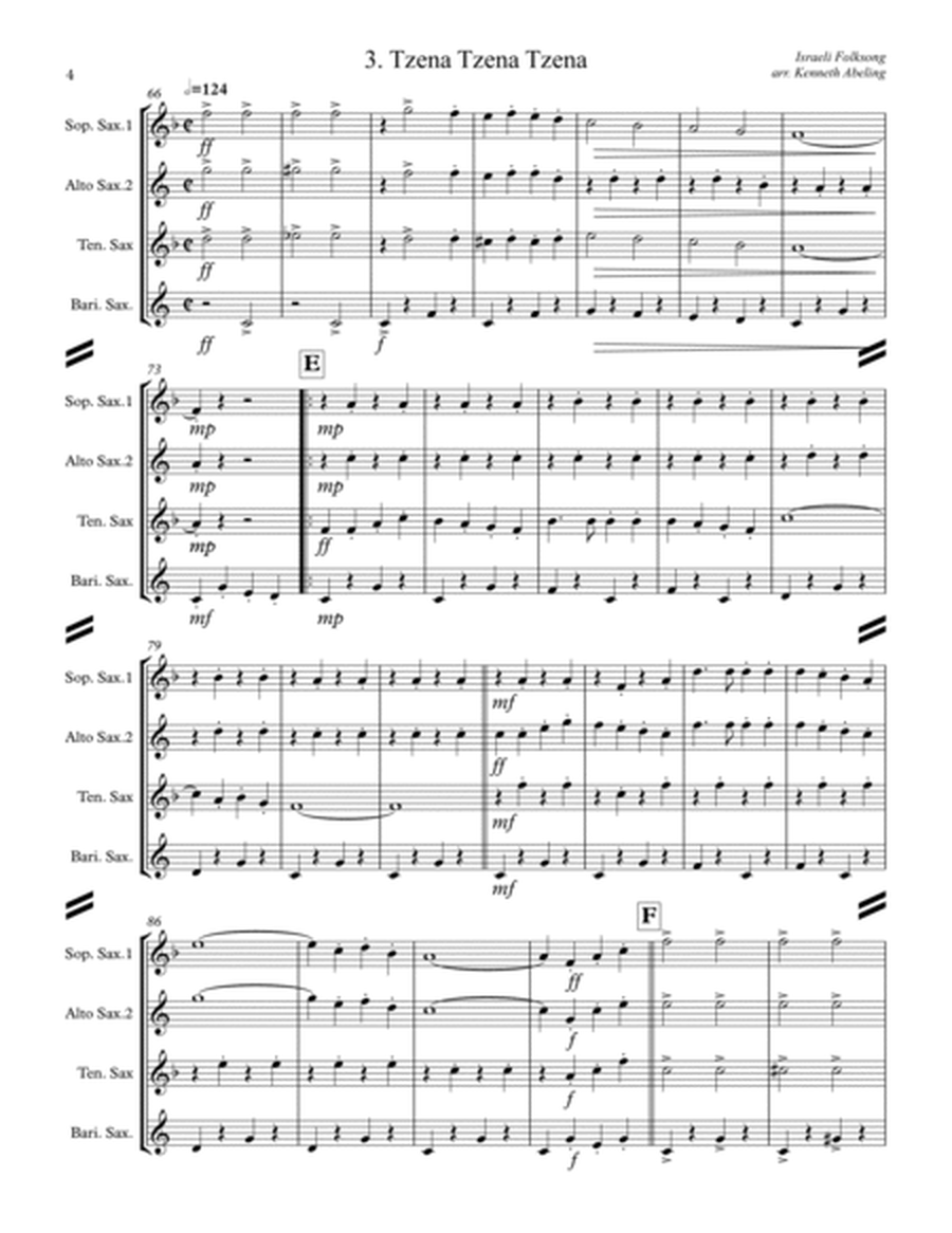Traditional Jewish Folksongs (for Saxophone Quartet SATB or AATB) image number null