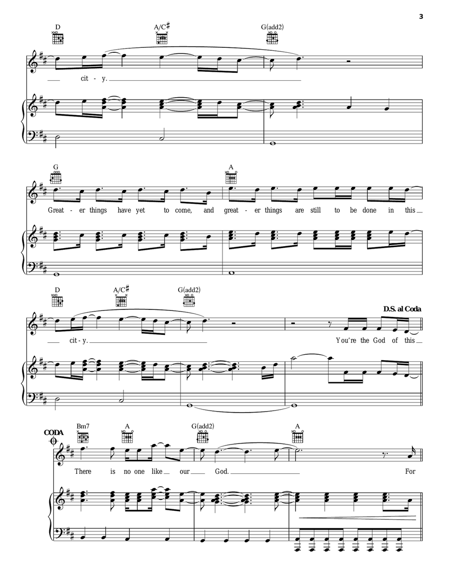 God Of This City Piano, Vocal, Guitar scores gallery preview page 3