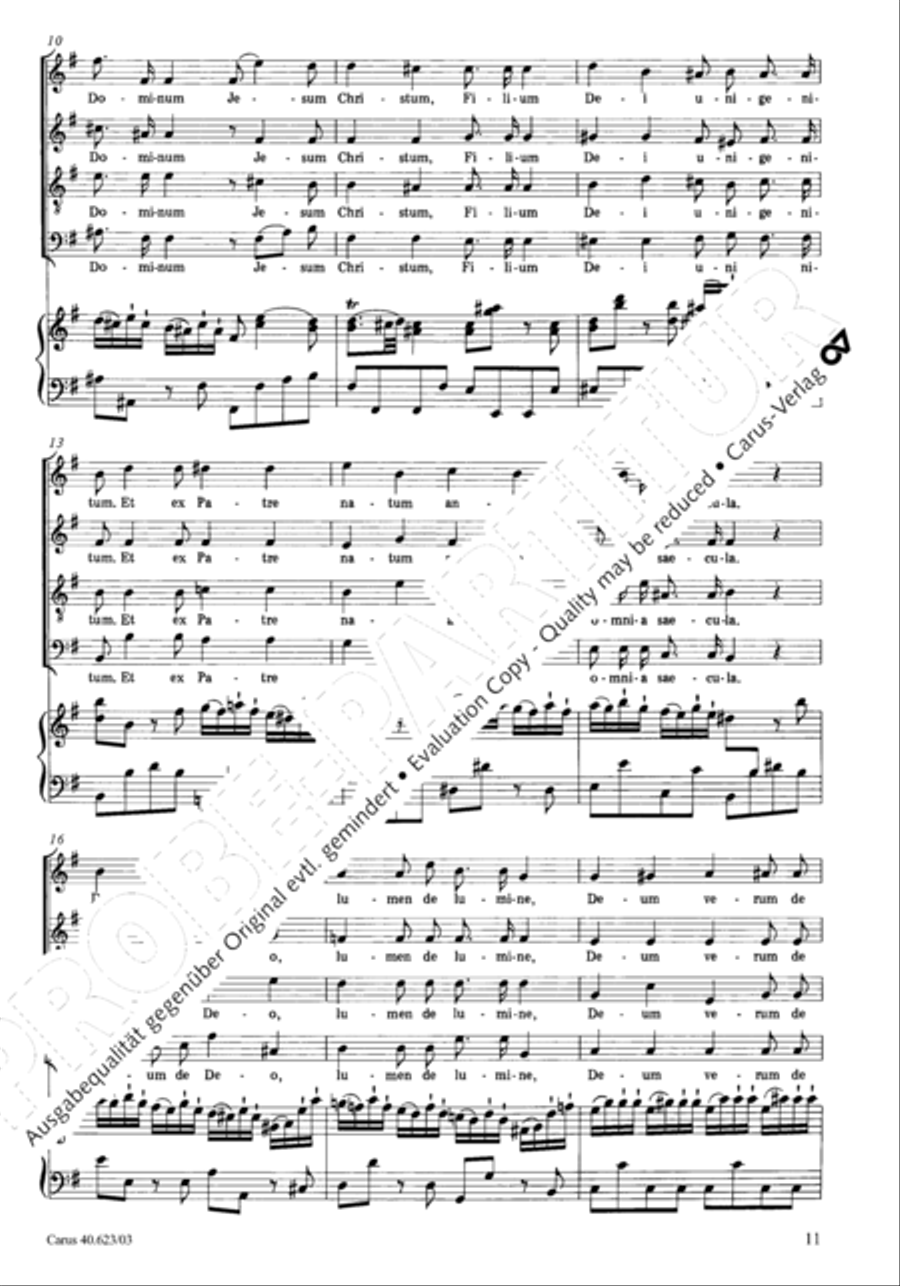 Missa brevis in G major 4-Part scores gallery preview page 14