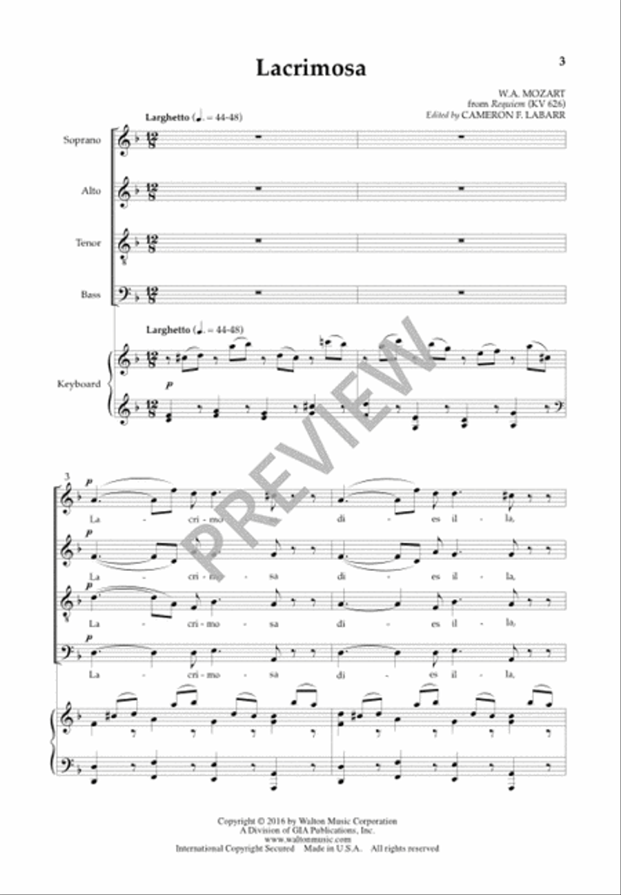 Lacrimosa Lacrimosa 4-Part scores gallery preview page 4