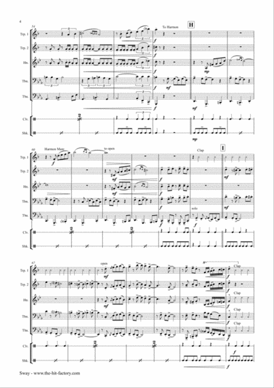Sway (Quien Sera) Euphonium scores gallery preview page 4