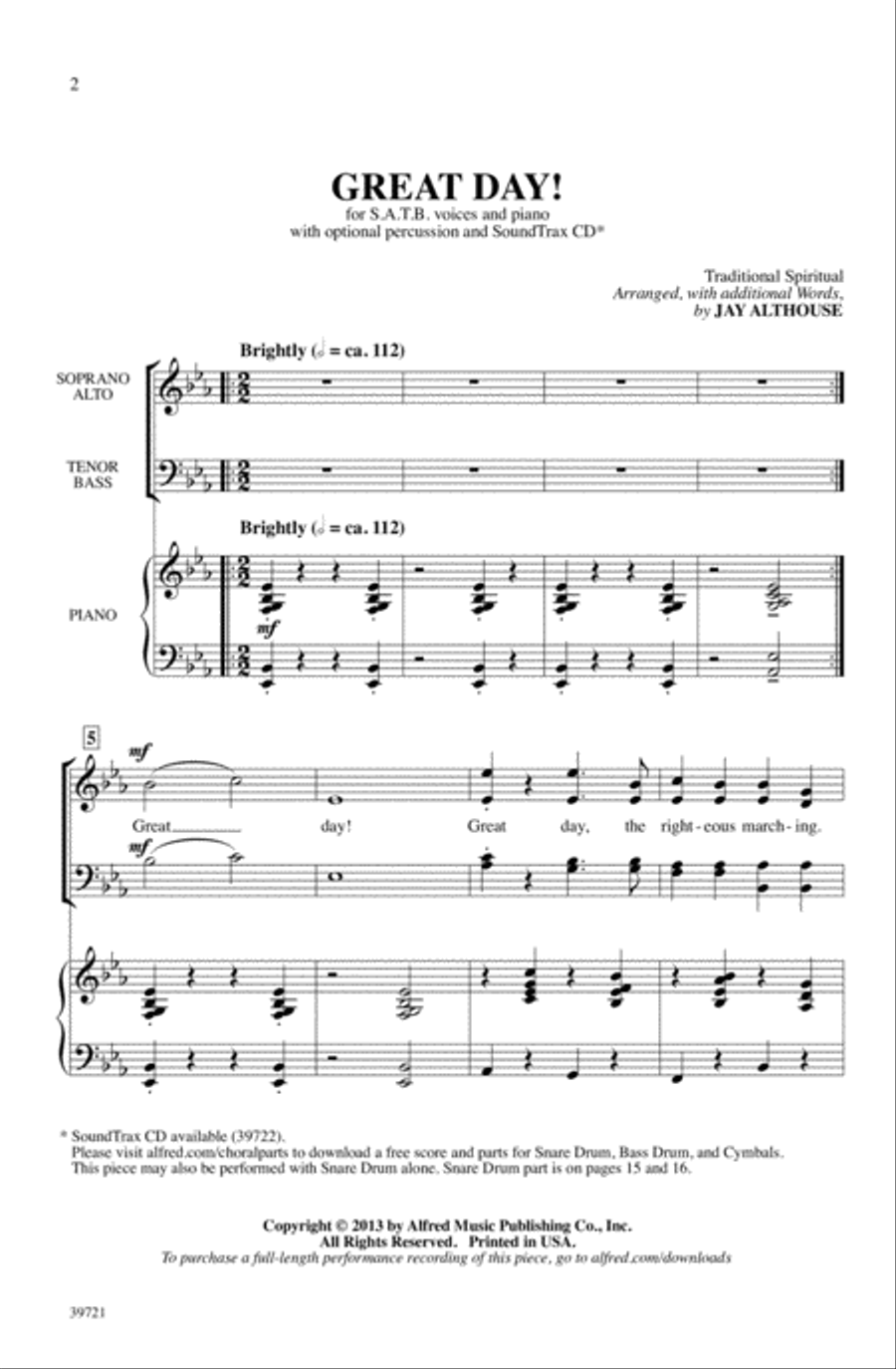 Great Day! Great Day! Choir scores gallery preview page 1
