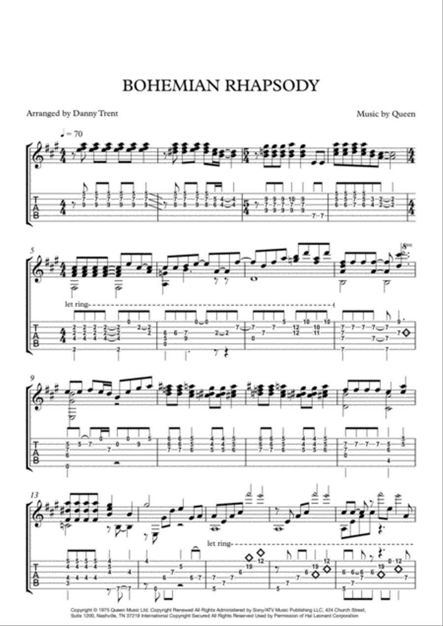 Bohemian rhapsody classical guitar deals
