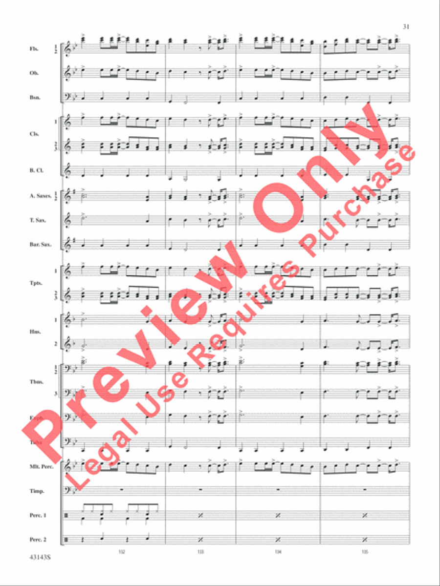 Rocky on Broadway Rocky on Broadway Concert Band scores gallery preview page 32