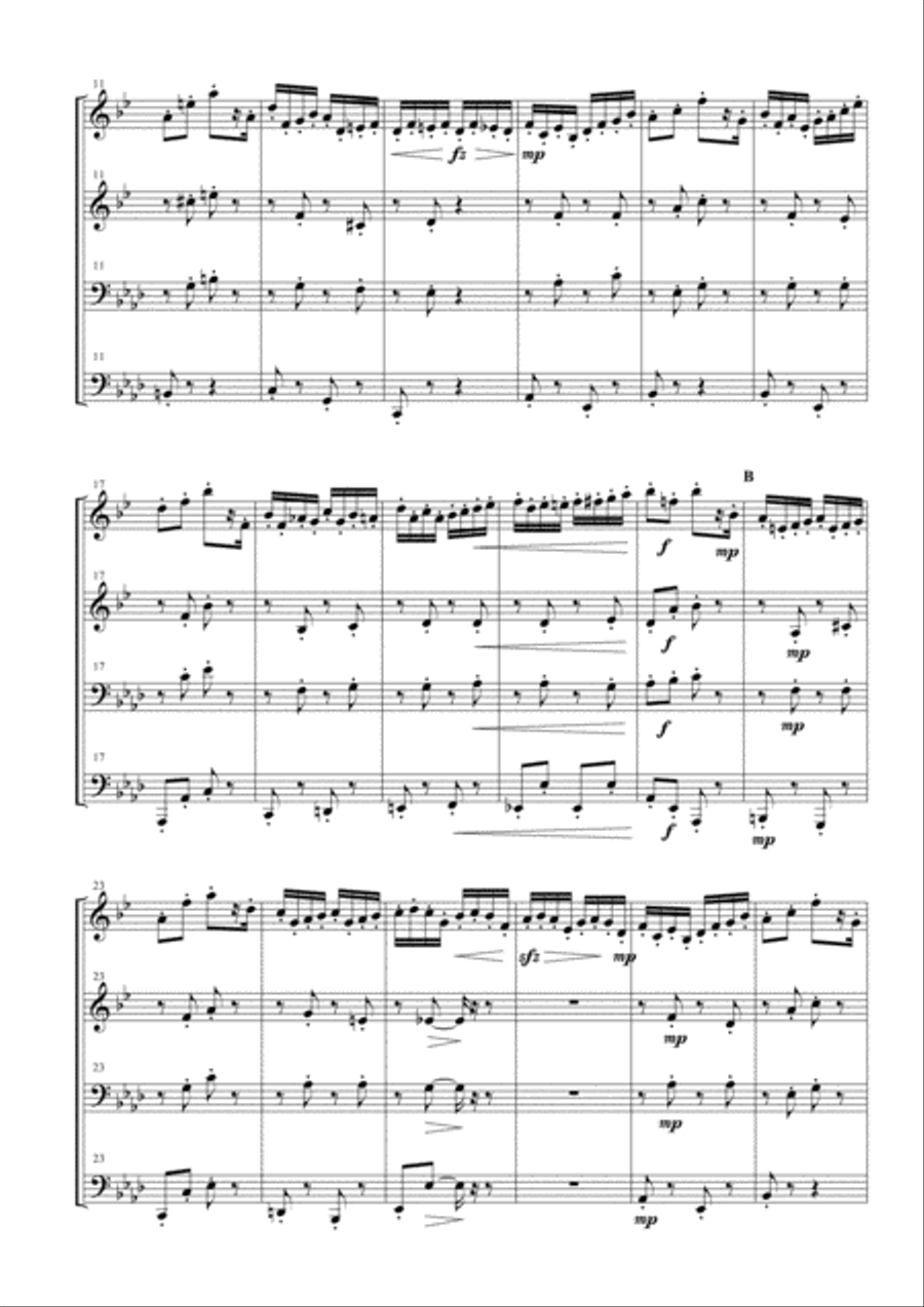 Pizzicati for Brass Quartet Brass Quartet scores gallery preview page 4