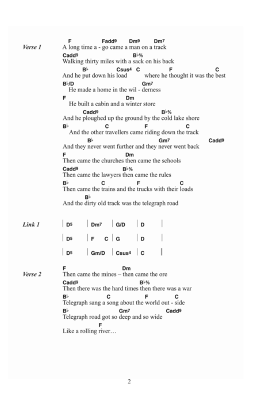 Telegraph Road Telegraph Road Acoustic Guitar scores gallery preview page 2