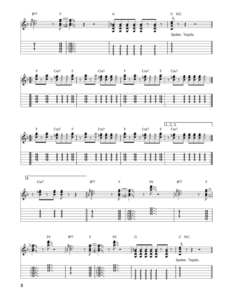 Tequila Tequila Acoustic Guitar scores gallery preview page 2