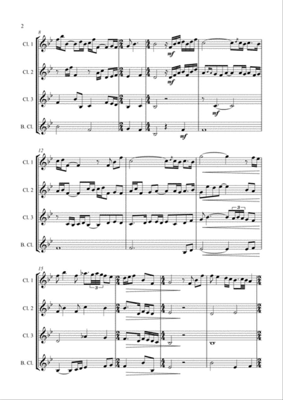 Autumn Wedding - for Clarinet Quartet Clarinet Quartet scores gallery preview page 2