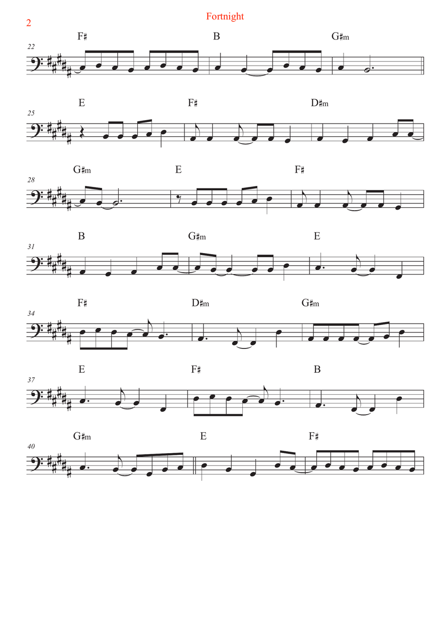 Fortnight by Taylor Swift Trombone Solo - Digital Sheet Music page 2