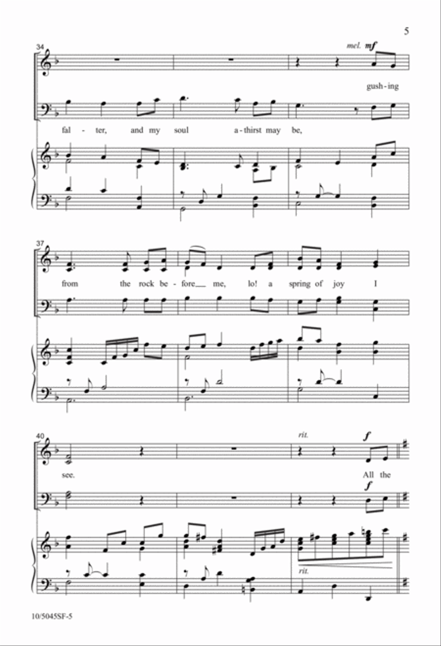 All the Way My Savior Leads Me 4-Part scores gallery preview page 5